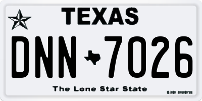 TX license plate DNN7026