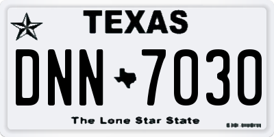 TX license plate DNN7030