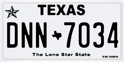 TX license plate DNN7034