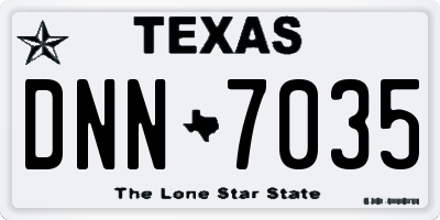 TX license plate DNN7035