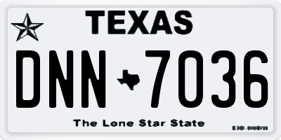 TX license plate DNN7036