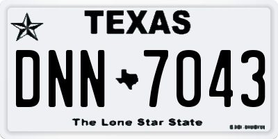 TX license plate DNN7043