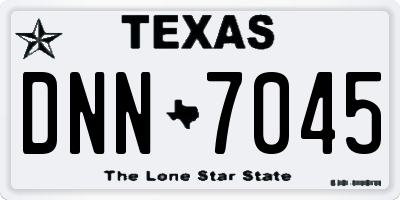TX license plate DNN7045