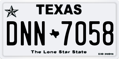 TX license plate DNN7058
