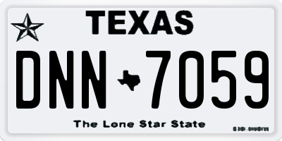 TX license plate DNN7059