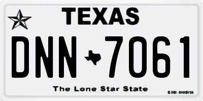 TX license plate DNN7061