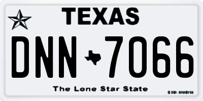 TX license plate DNN7066