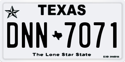 TX license plate DNN7071