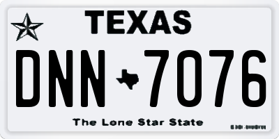 TX license plate DNN7076