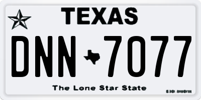 TX license plate DNN7077