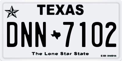 TX license plate DNN7102