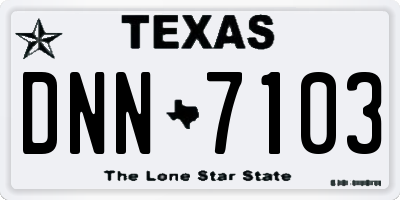 TX license plate DNN7103