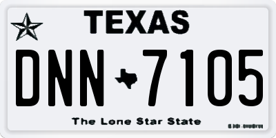 TX license plate DNN7105