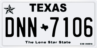 TX license plate DNN7106
