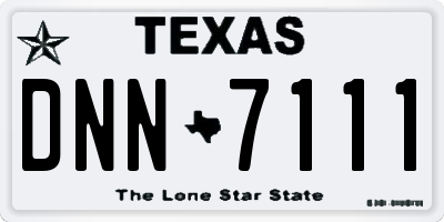 TX license plate DNN7111