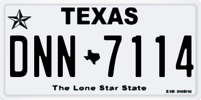TX license plate DNN7114