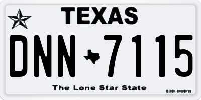 TX license plate DNN7115