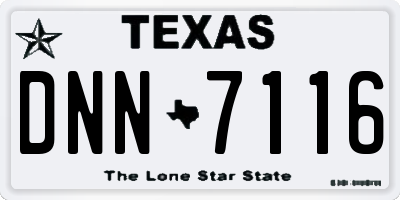 TX license plate DNN7116