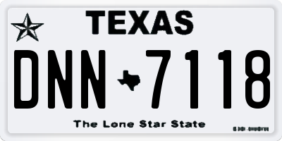TX license plate DNN7118