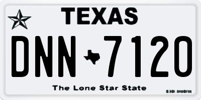 TX license plate DNN7120