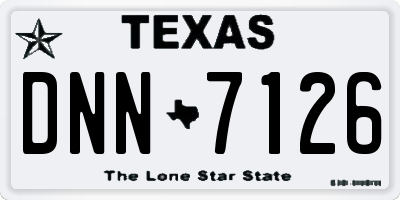 TX license plate DNN7126