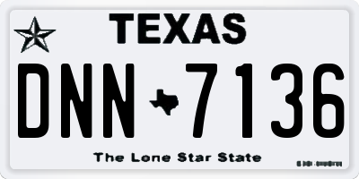 TX license plate DNN7136