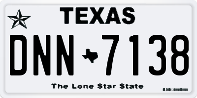 TX license plate DNN7138
