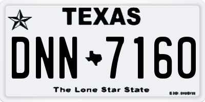 TX license plate DNN7160