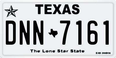 TX license plate DNN7161