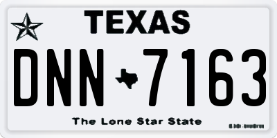 TX license plate DNN7163