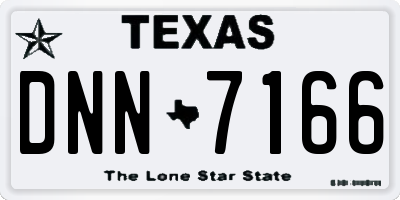 TX license plate DNN7166