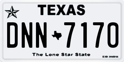 TX license plate DNN7170