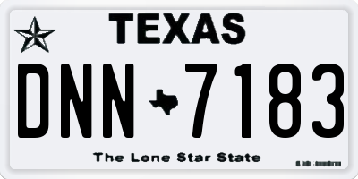 TX license plate DNN7183