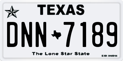 TX license plate DNN7189