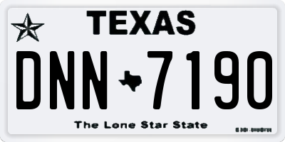 TX license plate DNN7190