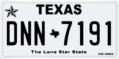 TX license plate DNN7191