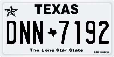 TX license plate DNN7192