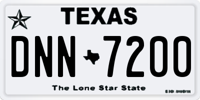 TX license plate DNN7200