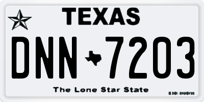 TX license plate DNN7203