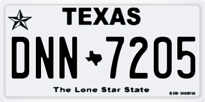 TX license plate DNN7205