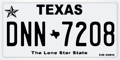 TX license plate DNN7208
