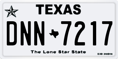 TX license plate DNN7217