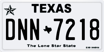 TX license plate DNN7218
