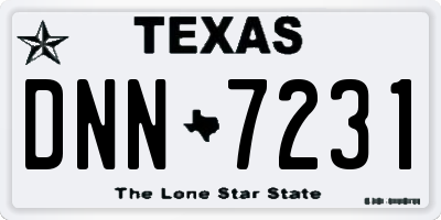 TX license plate DNN7231