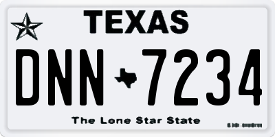 TX license plate DNN7234