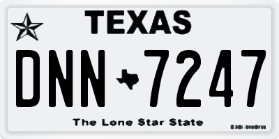 TX license plate DNN7247