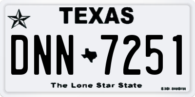 TX license plate DNN7251