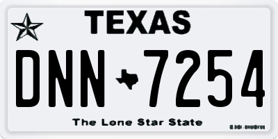 TX license plate DNN7254