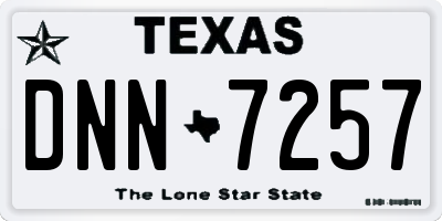 TX license plate DNN7257