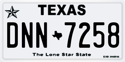 TX license plate DNN7258